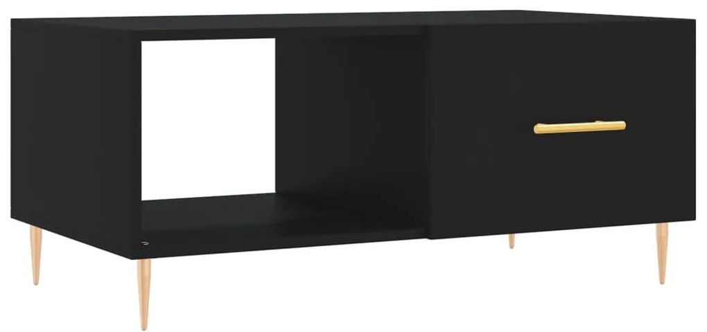 Fekete szerelt fa dohányzóasztal 90 x 50 x 40 cm