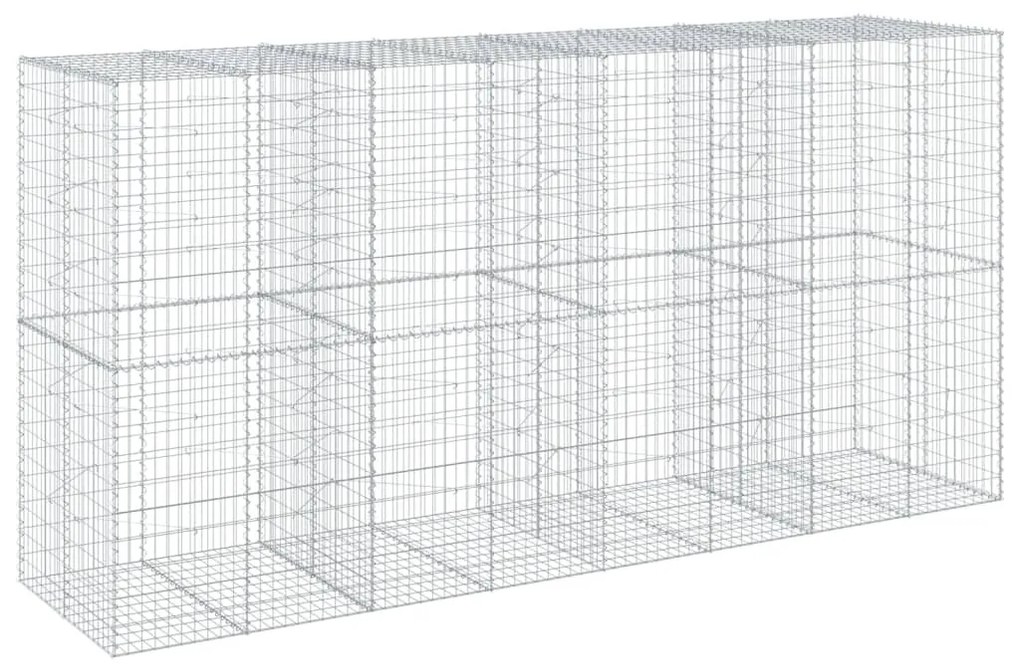 horganyzott vas gabion kosár fedéllel 400 x 100 x 200 cm