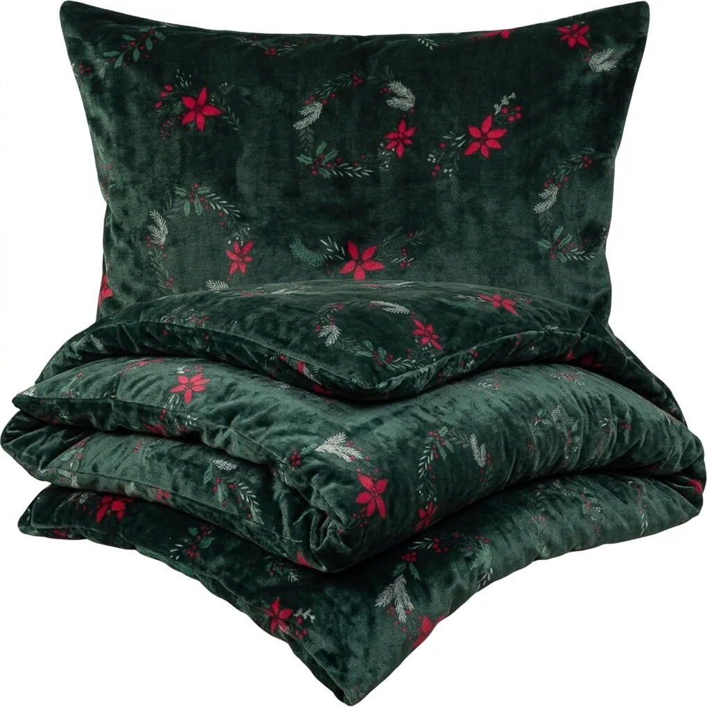 4Home Poinsettia mikroflanel ágyneműhuzat, 140 x 220 cm, 70 x 90 cm, 140 x 220 cm, 70 x 90 cm
