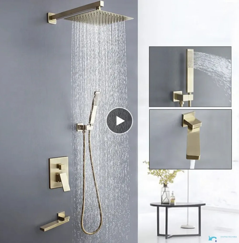 Zuhanypanel EYN PT04042 falba süllyesztett kivitelben, LED-világítással, többféle színváltozatban, például krómban és matt feketében — 30 cm — Fix