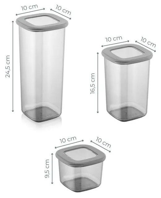 Élelmiszertartó doboz szett 3 db-os – Hermia