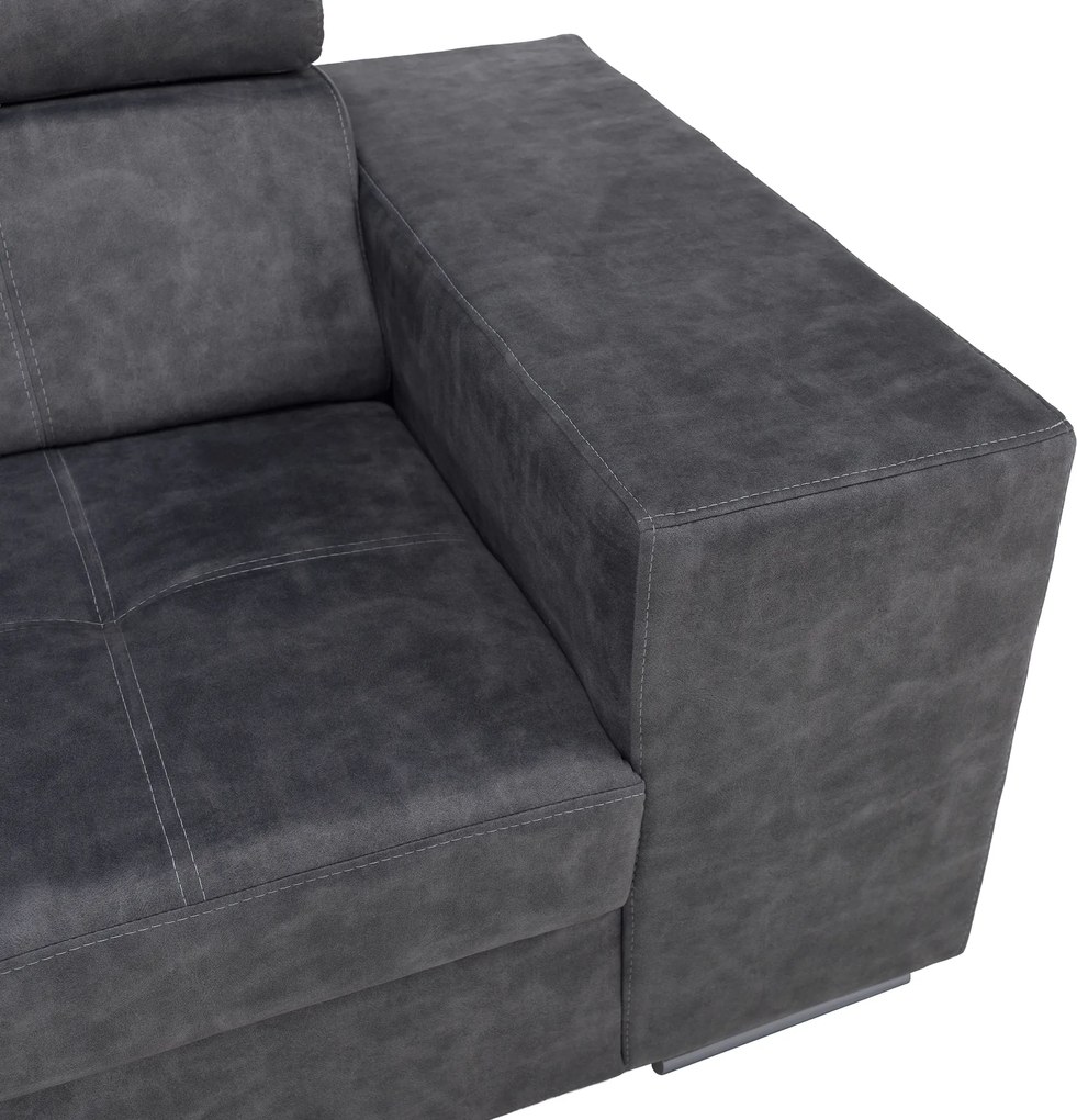 Ülőgarnitúra, szürke, balos, MALAGA