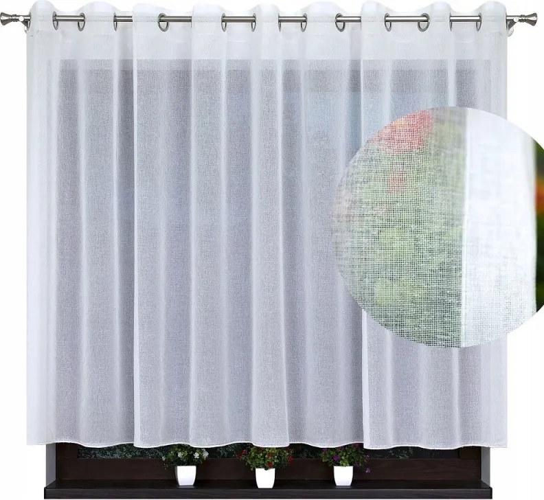 Függöny batiszt készre szerelve ólommal 400x150 cm fehér