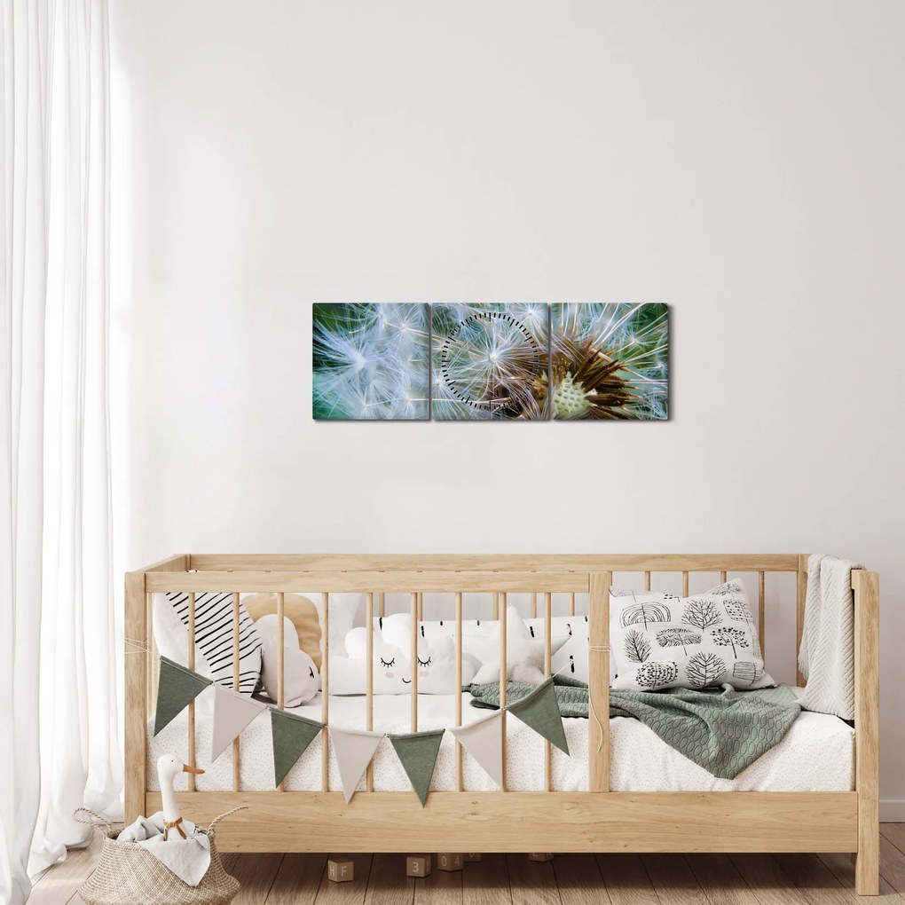 Elvirágzott pitypang képe (órával) (90x30 cm)