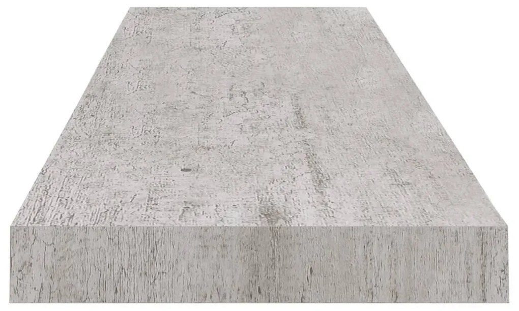2 db betonszürke MDF lebegő fali polc 90 x 23,5 x 3,8 cm