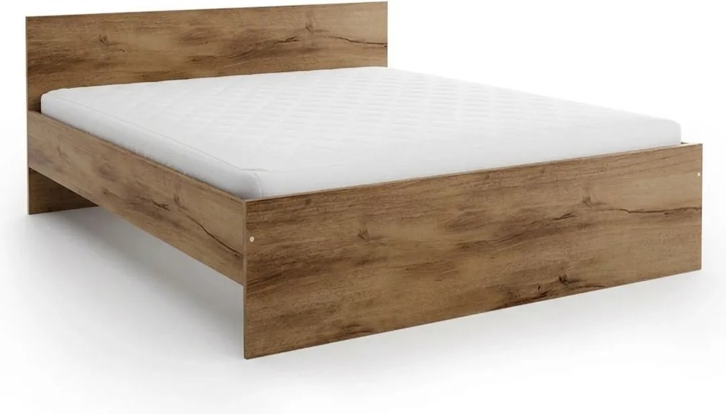 Ágy ELISA 140 x 200 cm, tölgy artisan Ágyrács: Léces ágyrács, Matrac: Coco Maxi 20 cm matrac