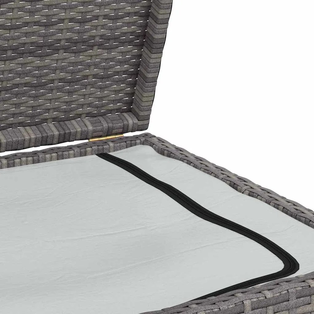 Szürke Polyrattan Kerti Tárolóláda 120 X 50 X 60 Cm