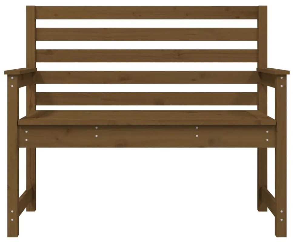 mézbarna tömör fenyőfa kerti pad 109 x 48 x 91,5 cm