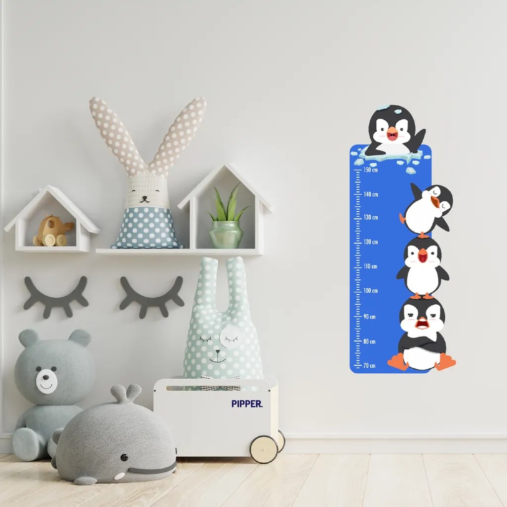 PIPPER. Textil falmatrica "Gyermek mérő - Vidám pingvinek"