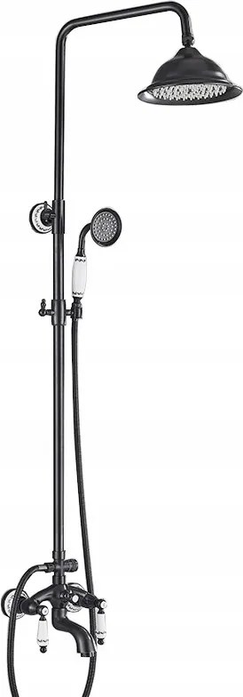 Zuhanyszett Esőztető Kifolyócső Matt Fekete