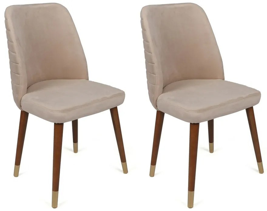 Hugo Cream and Walnut étkezőszék szett, 4 db