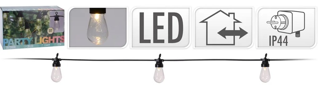 20 LED külső fényfüzér