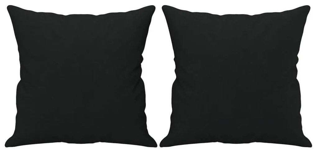 2 személyes fekete mikroszálas szövetkanapé párnákkal 120 cm