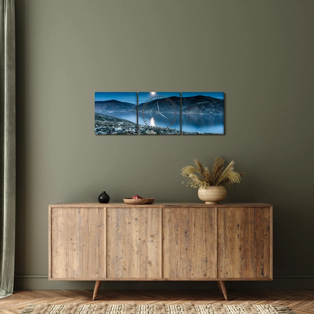 Egy éjszakai táj képe, Izland (órával) (90x30 cm)