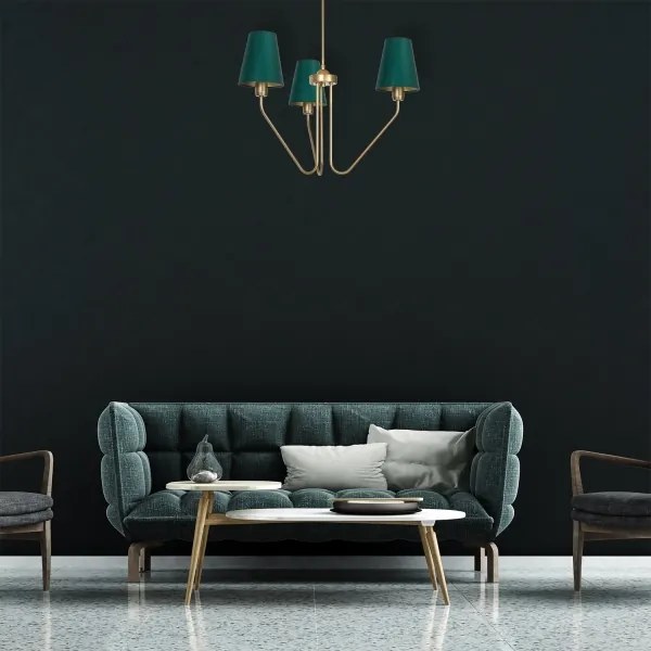 Csillár rúdon VICTORIA 3xE27/60W/230V zöld