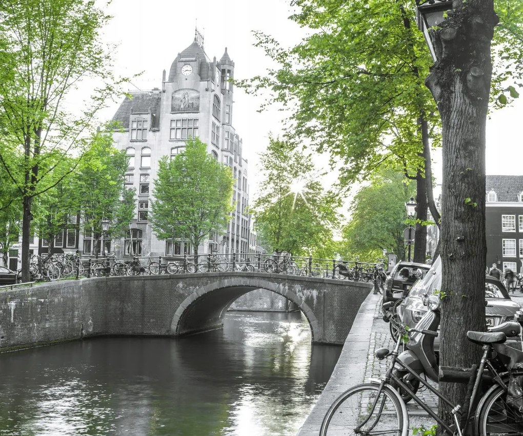 Poszter 60x50cm Csatorna Amszterdam városon át 9, Assaf Frank