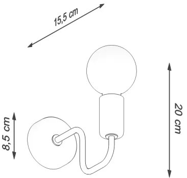 Sollux SL.1445 - Fali lámpa VECTOR 1xE27/15W/230V fekete