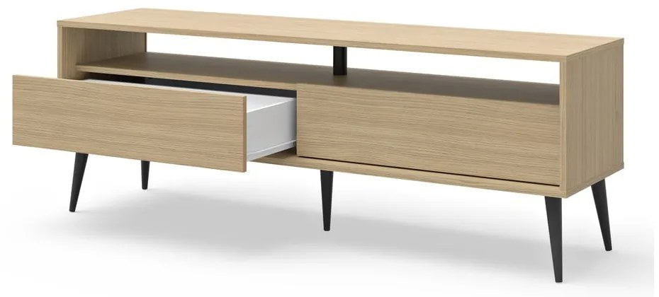 Natúr színű TV-állvány tölgyfa dekorral 150x54 cm Lake – TemaHome