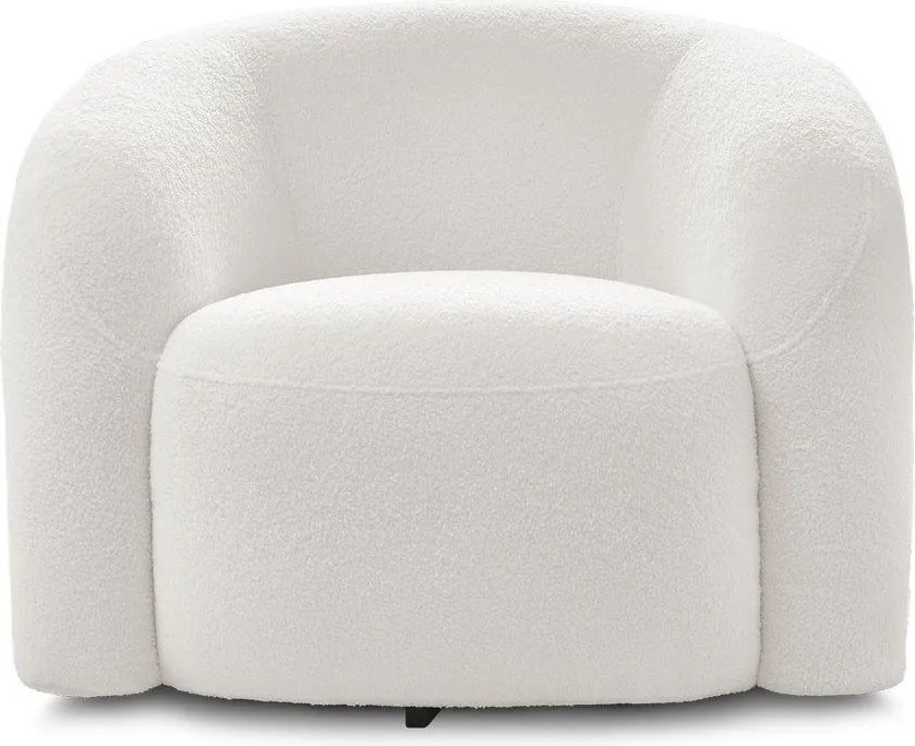 Fehér forgó buklé fotel Elina – Bobochic Paris