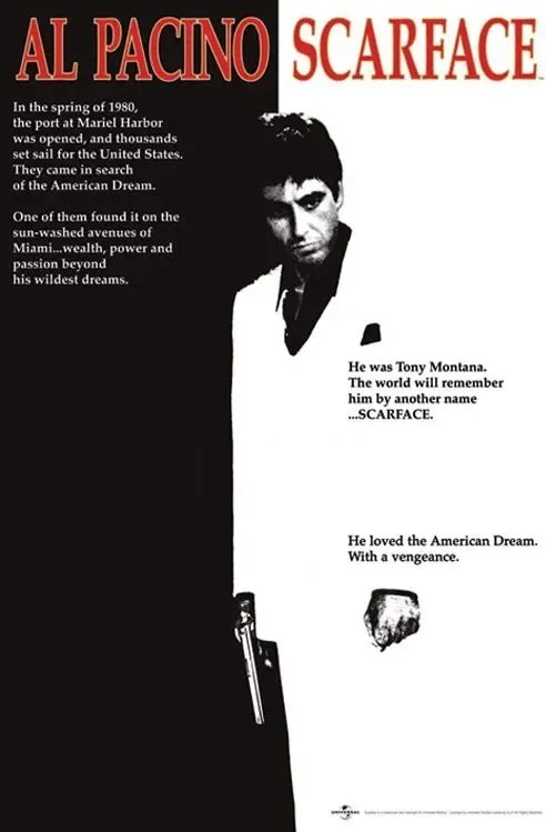 Scarface A sebhelyesarcú filmposzter fali poszter 61x91,5