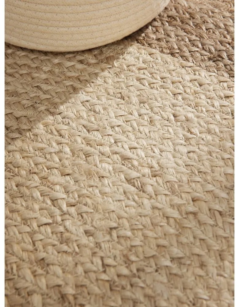 Szürkésbézs kétoldalas kézi szövésű kerek juta szőnyeg ø 160 cm Jutta Greige – Hanse Home