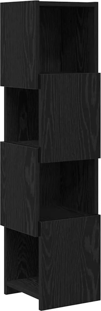 vidaXL Sarokszekrény Fekete tölgy 25,5x25x102cm Faanyag