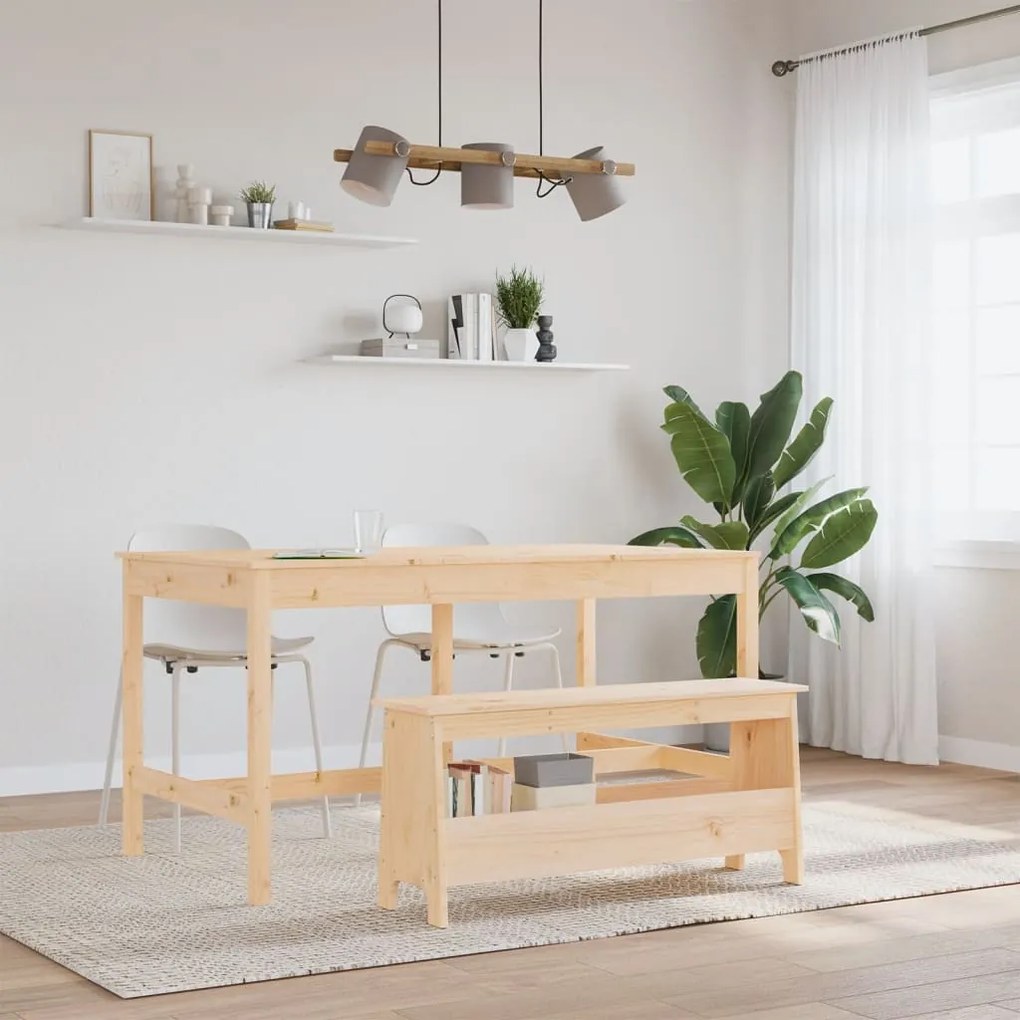 tömör fenyőfa előszoba pad 100 x 28 x 45 cm