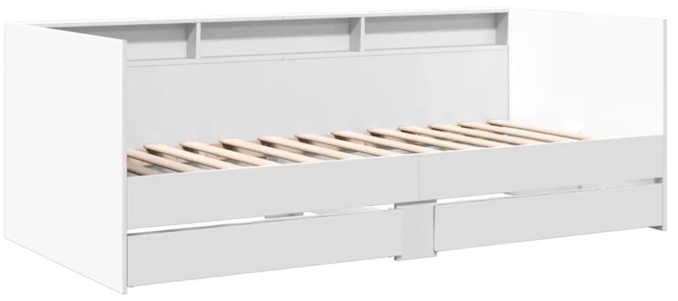 fehér kanapéágy fiókkal matrac nélkül 90x200 cm
