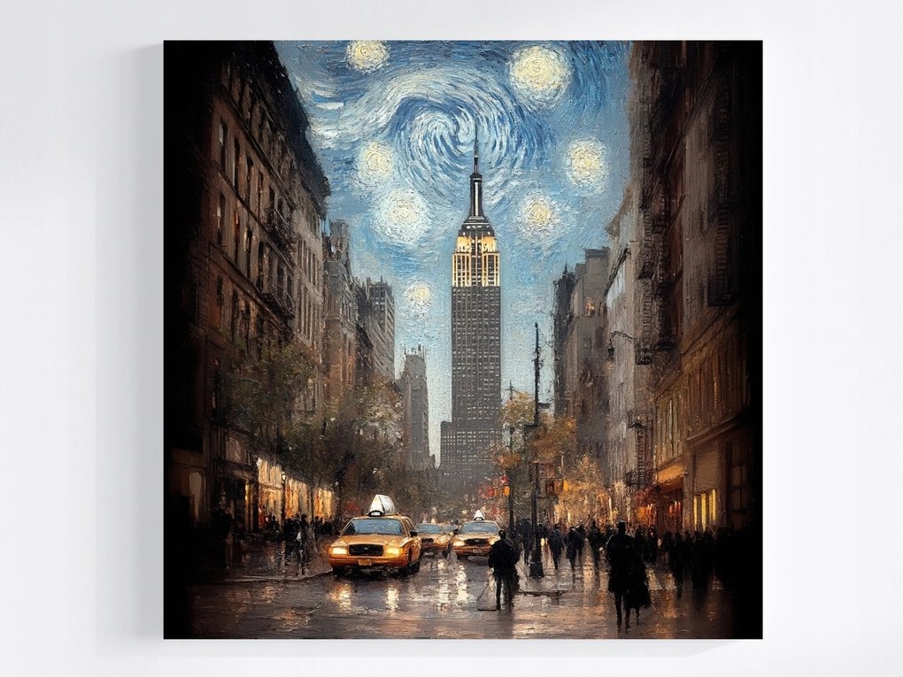 Canvas Város New York Csillagos Éj Van Gogh 40x40