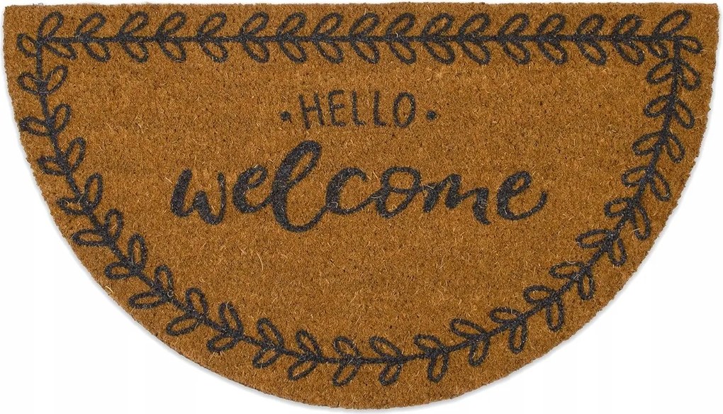 Lábtörlő a ház bejáratához, félkör alakú, kókusz 40x70 x1,5 cm