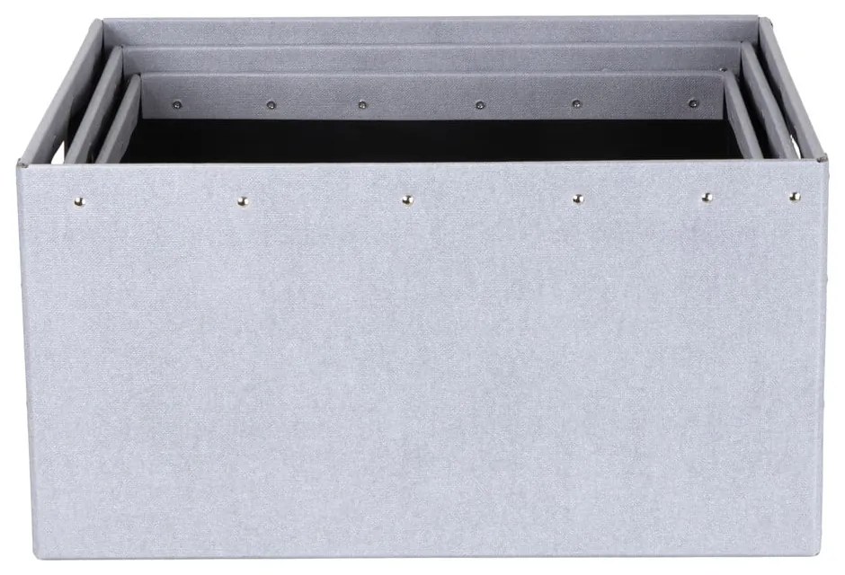 Világosszürke karton tárolódoboz szett 3 db-os Ture – Bigso Box of Sweden