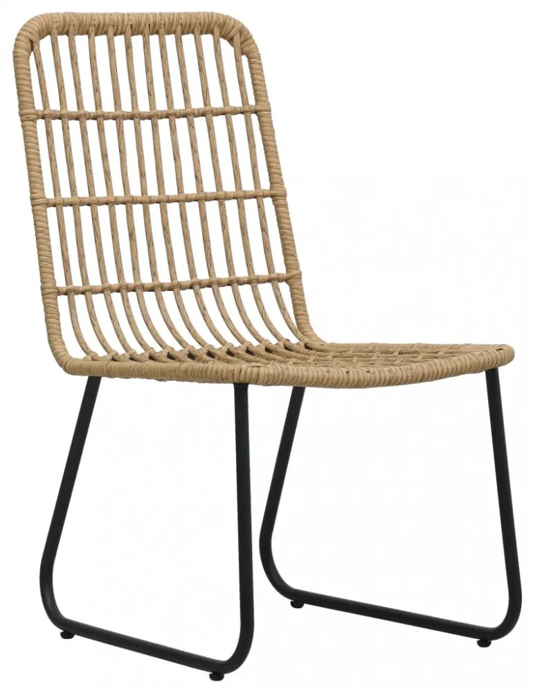 vidaXL 3-darabos tölgyszínű polyrattan bisztrószett