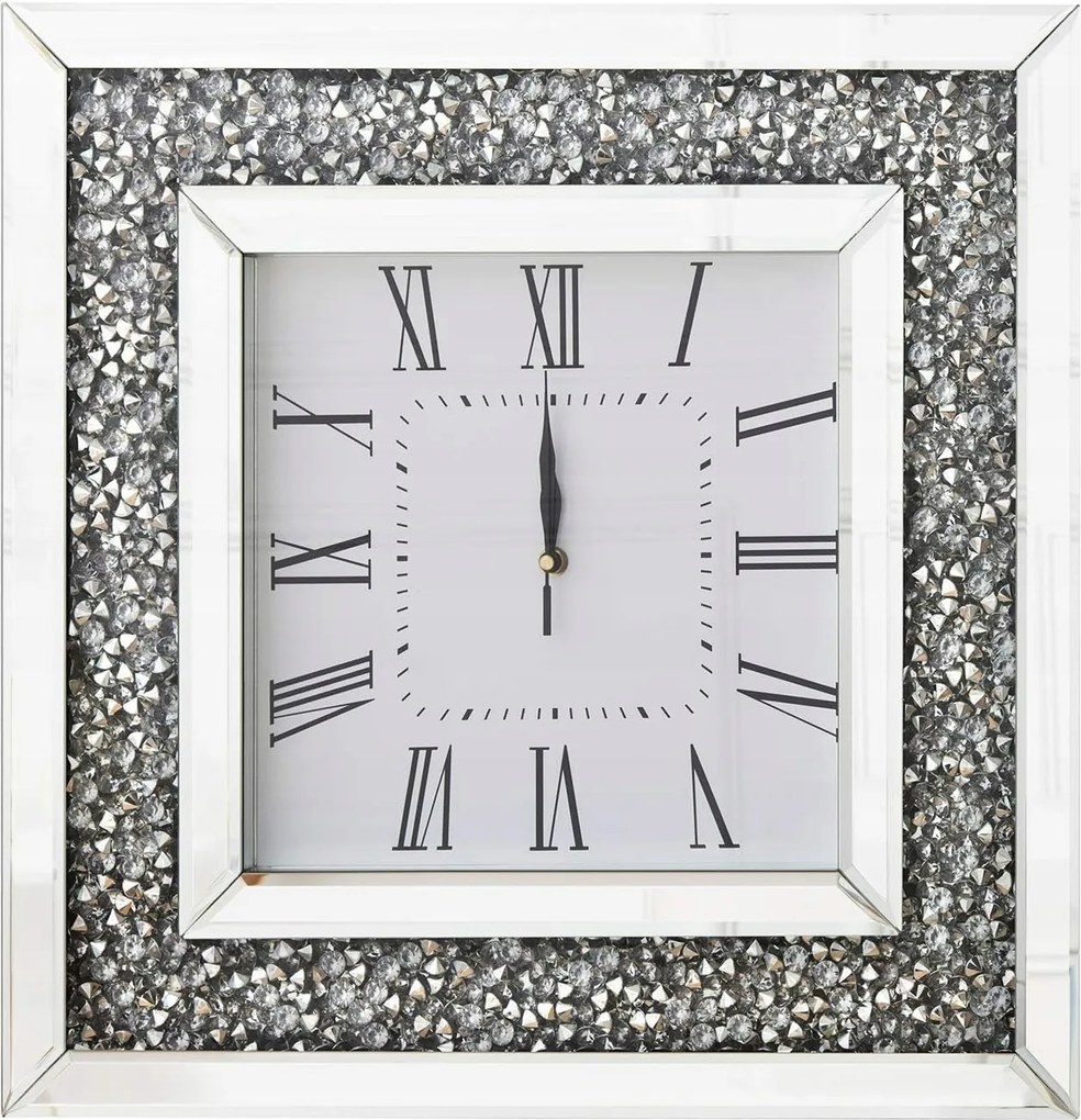 Richtop Kvarc falióra 50cm fekete bársony tükör kristály csendes