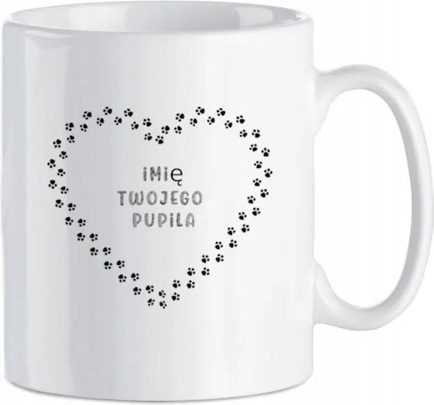 Bögre Szív Mancsokkal Kutyád neve 330 ml