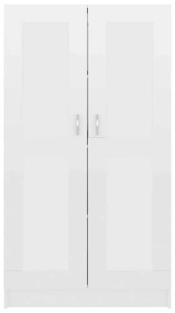 magasfényű fehér szerelt fa könyvszekrény 82,5 x 30,5 x 150 cm