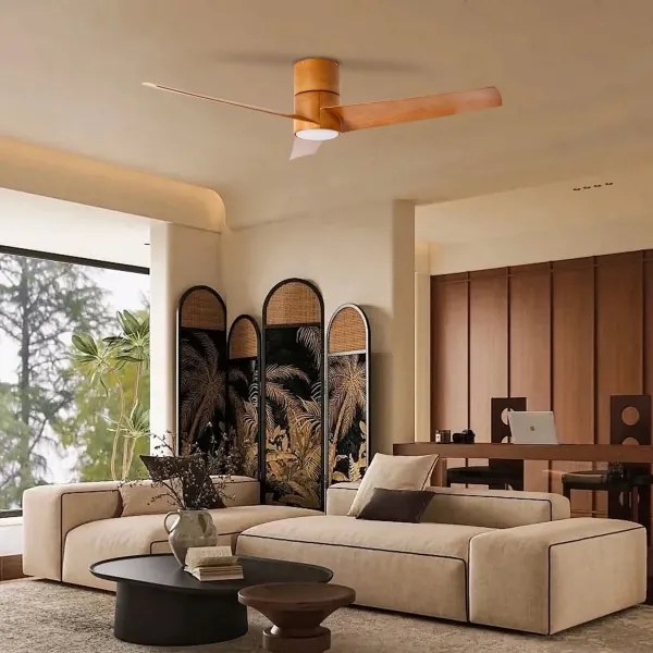 ZEVENTI - LED mennyezeti ventilátor BARROSA LED/18W/230V Wi-Fi Tuya barna + távirányító