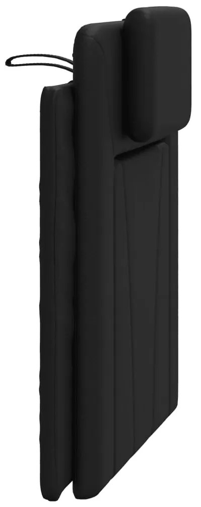 fekete műbőr fejtámla párna 90 cm