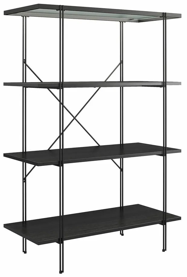 Fekete könyvespolc tölgyfa dekorral 79x117 cm Wainwright - Queer Eye