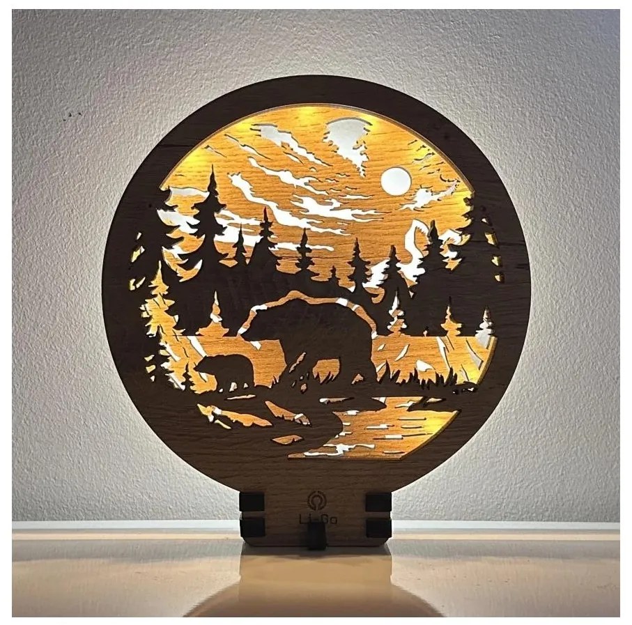 Li-Go 23595/DUB2 - Fényerőszabályozható LED asztali dekoráció LED/12W/230V 20x22 cm tölgy