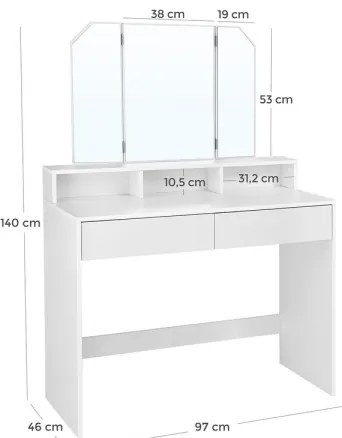 VENUS fésülködőasztal fehér