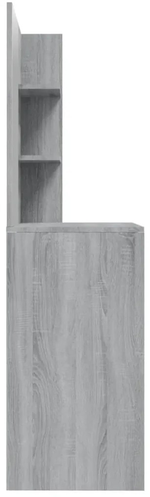 szürke sonoma fésülködőasztal tükörrel 74,5 x 40 x 141 cm