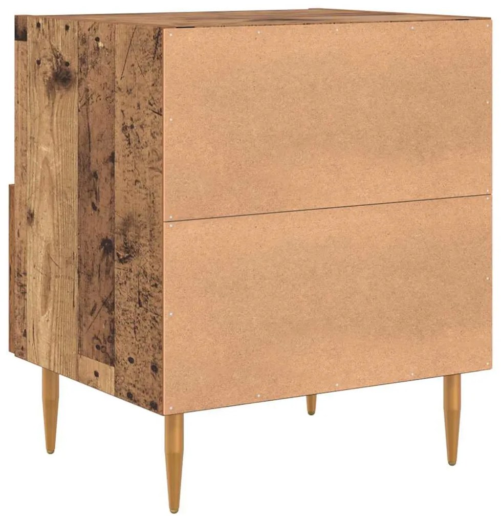 Éjjeli asztal fiókkal 2 pcs Régi fa 40 x 35 x 47.5 cm Faanyag