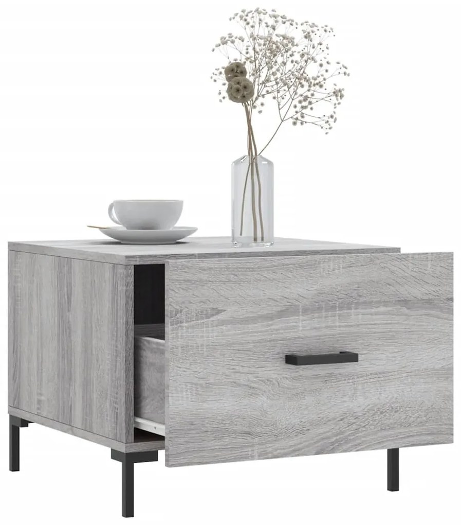 2 db szürke sonoma szerelt fa dohányzóasztal 50 x 50 x 40 cm