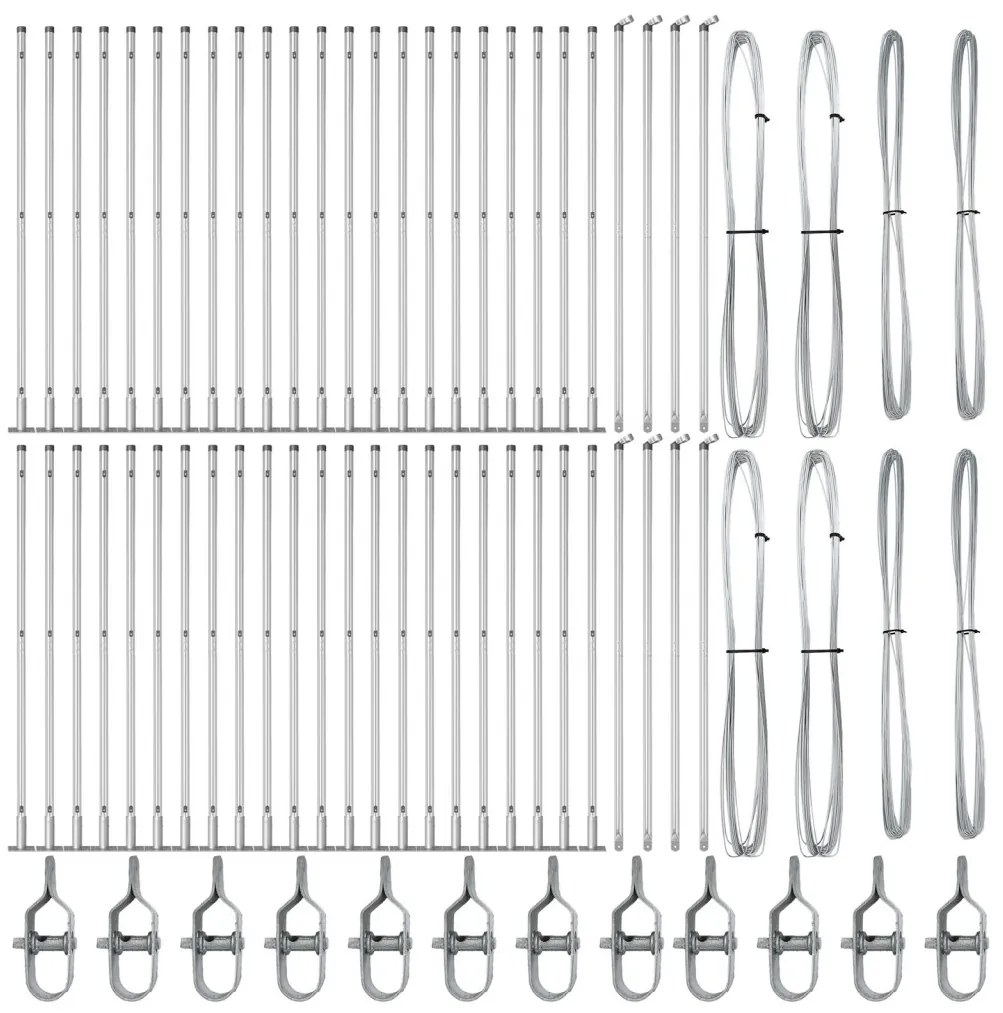 Kerítésoszlopok 104 db-os szett Horganyzott acél