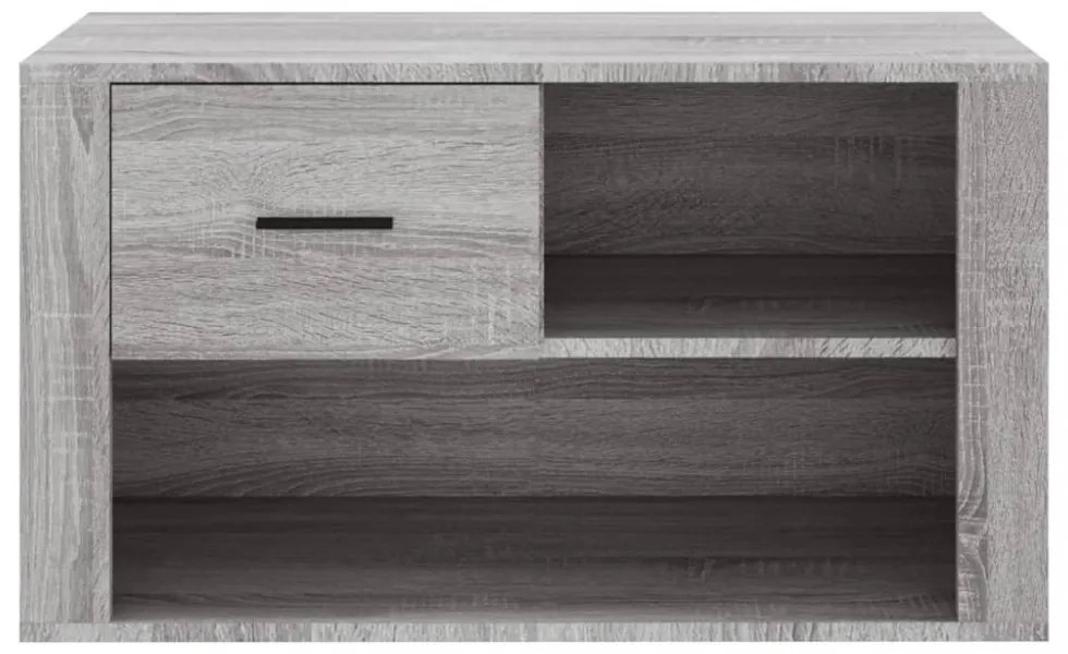 szürke sonoma színű szerelt fa cipősszekrény 80x35x45 cm