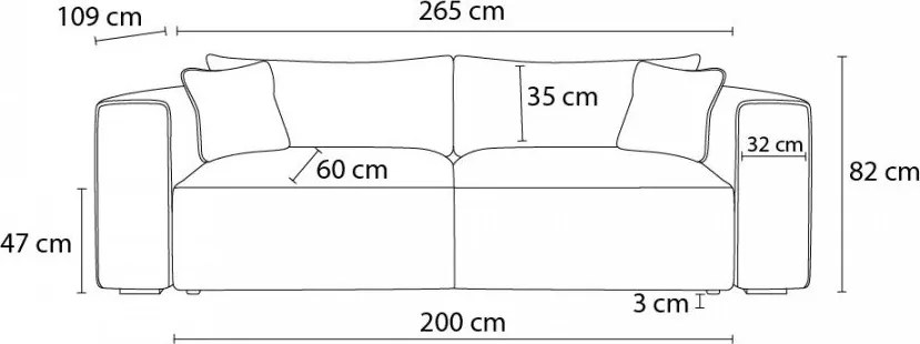 Bézs kinyitható-tárolóhelyes kanapé 265 cm Ezechiel – Bobochic Paris