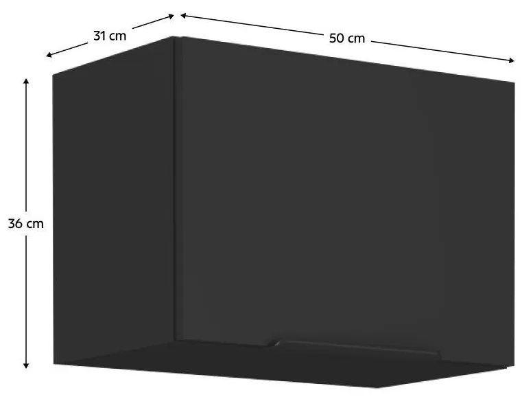 Felső konyhaszekrény Sobera 50 GU 36 1F (fekete) . 1097004