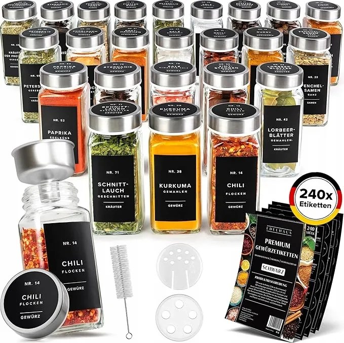 Edelhaus Fűszertartó tégely szett 120ml 24db-os