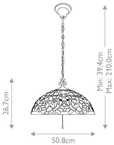 Elstead QZ-KAMI-P - Tiffany KAMI láncos csillár 3xE27/60W/230V