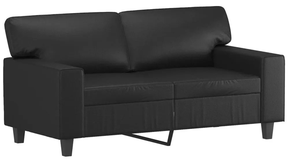 vidaXL 2 személyes fekete műbőr kanapé díszpárnákkal 120 cm